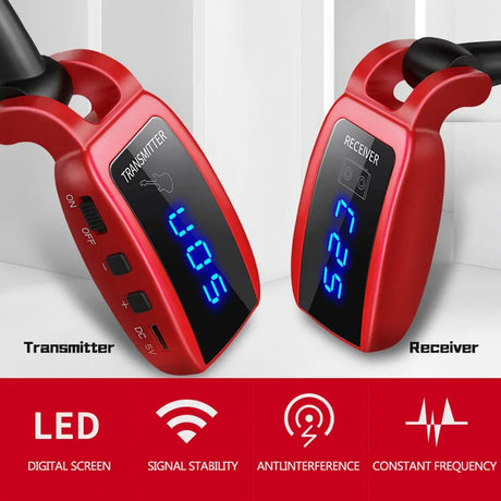 Wireless Guitar System Rechargeable Upgrated LED Screen15 Channels UHF Wireless Guitar Transmitter Receiver Guitar Accessories - V.I.P Digital Presence