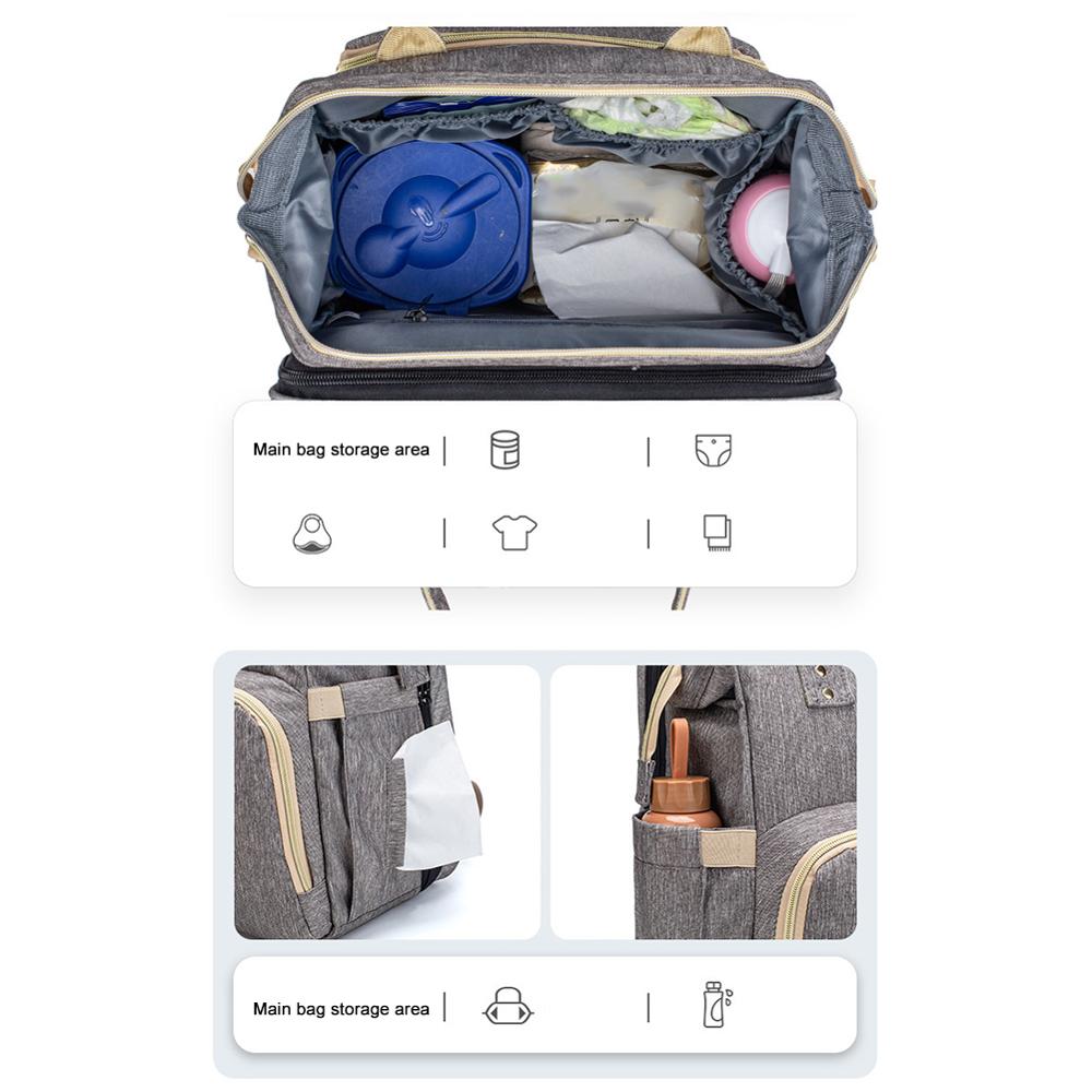 Mochila para bebés convertible, ligera y multiusos, para mamás y papás, ideal para guardar pañales de viaje y cunas. 