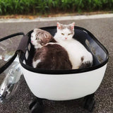 New Transparent Capsule Pet Travel Trolley Carriers Bag Stroller for 10kg Puppies Dogs Cat with Wheel - V.I.P Digital Presence