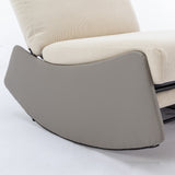 Modern rocking chair recliner, comfortable cushioned recliner with footstool, gray - V.I.P Digital Presence