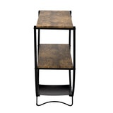 TREXM Rustic Industrial Design Demilune Shape Textured Metal Distressed Wood Console Table (Distressed Brown) - V.I.P Digital Presence