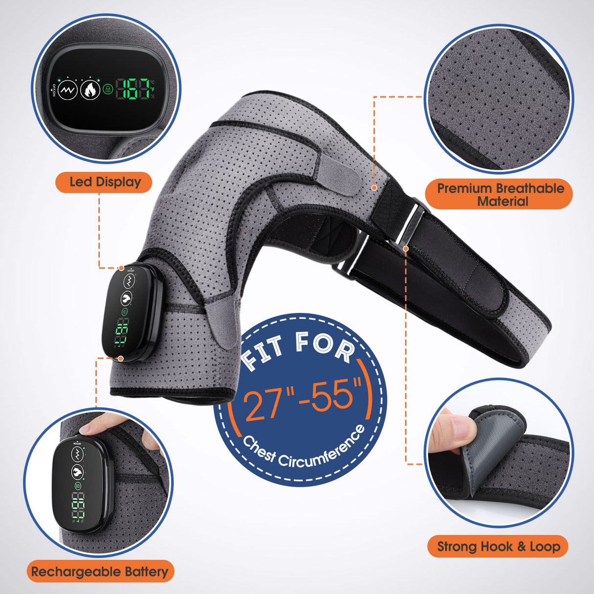 Touchscreen controller hole shaped shoulder protection electric heating shoulder protection heating vibration massager - V.I.P Digital Presence