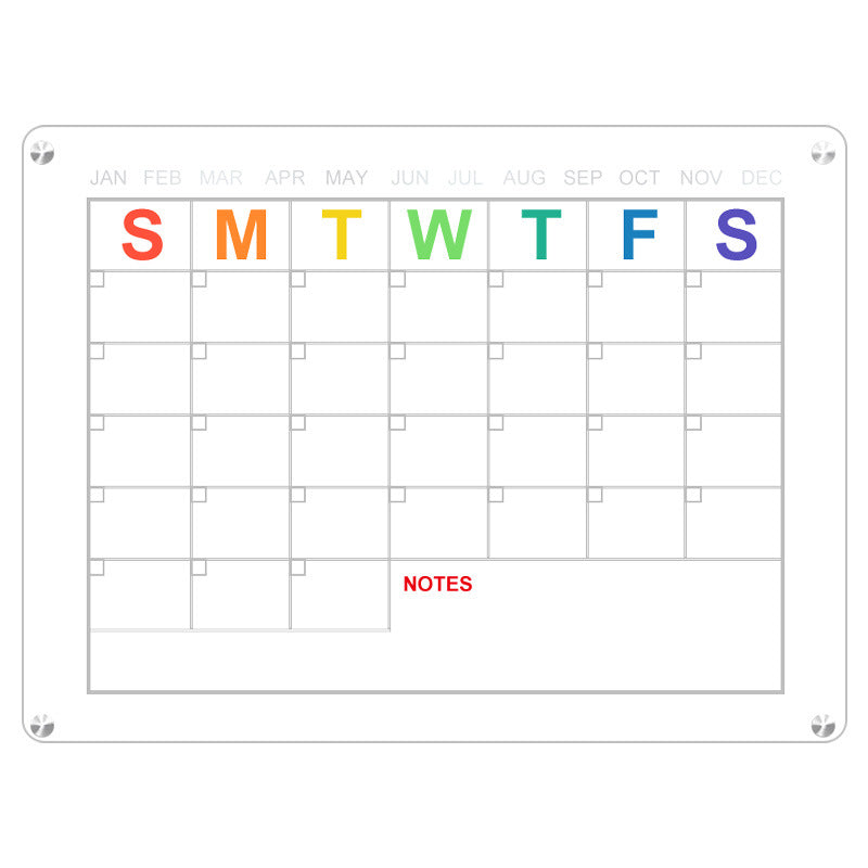 Acrylic message board magnetic refrigerator sticker household erasable calendar transparent note display board - V.I.P Digital Presence