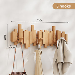 Coat Racks Wall Hanging Wall Entry Door Porch Hanging Scarf Coat Rack Perforated Solid Wood Creative Piano Keys Clothes Hook - V.I.P Digital Presence