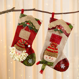 3D Linen Splicing Cartoon Christmas Socks Christmas Decorations Gift Pendants - V.I.P Digital Presence