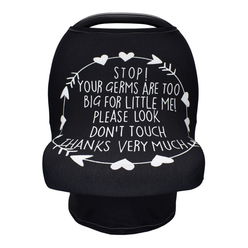 Nursing Cover Breastfeeding Scarf with Safety Warning No Touching Sign Baby Car Seat Covers - V.I.P Digital Presence