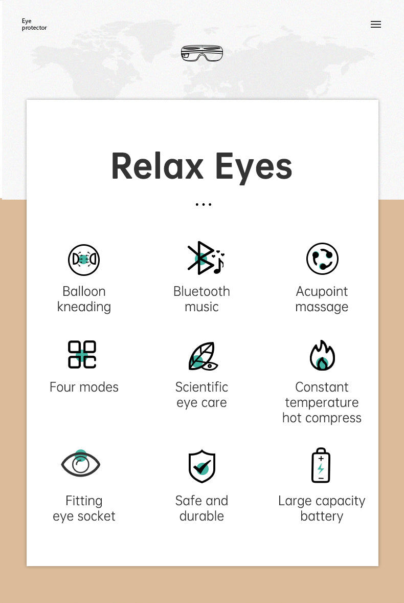 Eye Massager Air Pressure Vibration Eye Protector Bluetooth Eye Massage Relax Migraines Relief Improve Sleep - V.I.P Digital Presence
