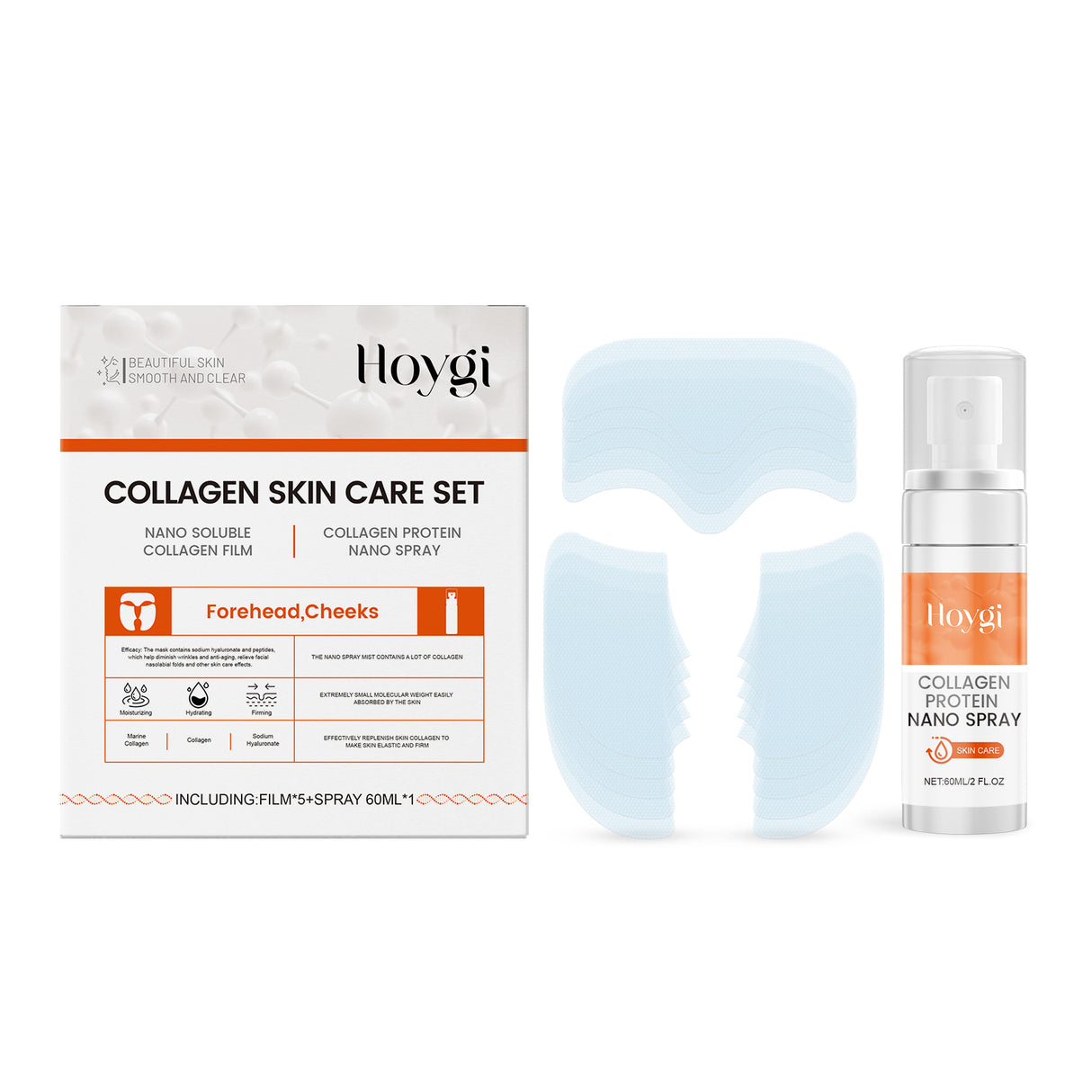 Set Facial de Colágeno Spray Reafirmante y Nutritivo de Colágeno Mascarilla Hidratante