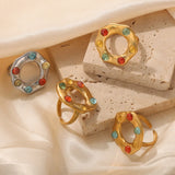 Titanium Steel Glass Bead Ring - V.I.P Digital Presence