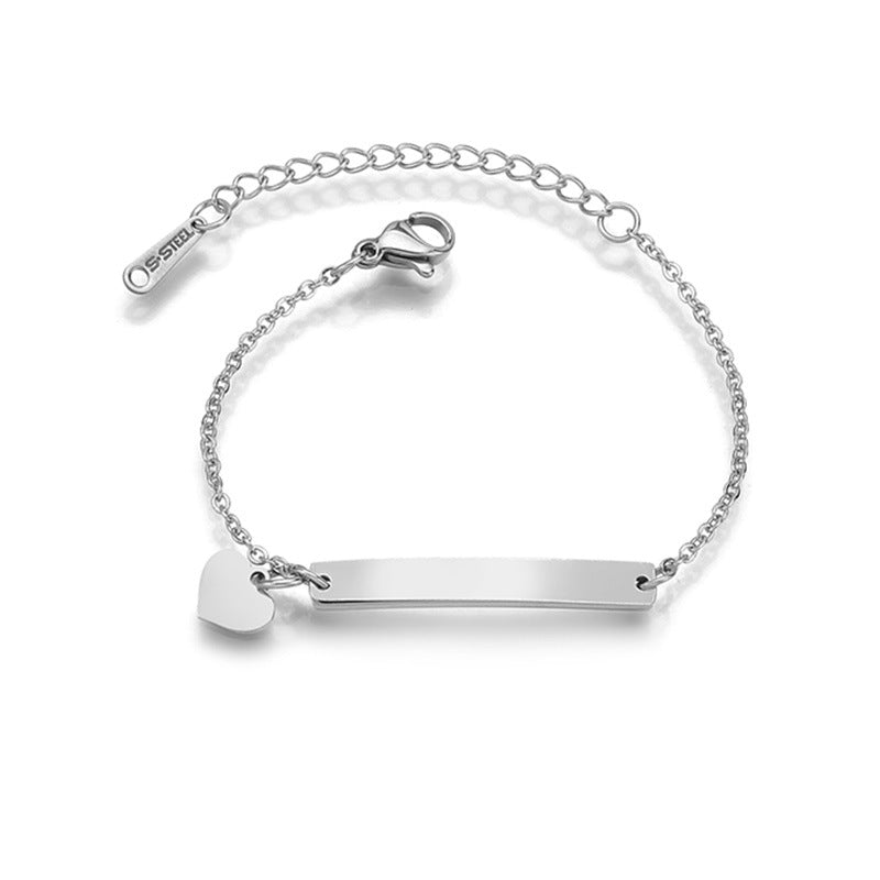 Stainless steel personalized engraved three color curved bracelet simple and personalized women's bracelet - V.I.P Digital Presence