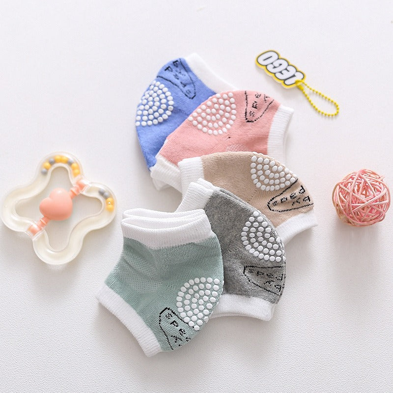 3 pairs of cotton children's knee pads, autumn glue dispensing, anti slip baby knee pads, mesh breathable exercise, baby crawlin - V.I.P Digital Presence