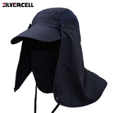 Sun Caps Flap Hats 360 degree Solar UV Protection Sun Hat Summer Men Women Sun Visor Cap Folding Removable Neck Face Mask Head - V.I.P Digital Presence