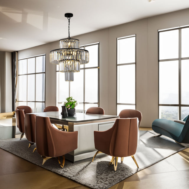 Black  Luxury Crystal Chandelier Modern Chandeliers Lights Fixture Hanging  Pendant Light Fixture for Dining Room Bedroom - V.I.P Digital Presence