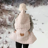 Manta de invierno para cochecito, manta cálida de forro polar para bebé, accesorio para envolver a recién nacidos, capa acolchada resistente al viento, funda de edredón con correa