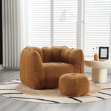 Soft Bean Bag Chair with High Resilient Foam(Chips)for living room and bedroom Comfortable Square Lazy Sofa with Footstool - V.I.P Digital Presence