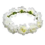 Bohemian Beach Rose Blossom Hair Hoop Bride Flower Ring Hair Strap - V.I.P Digital Presence