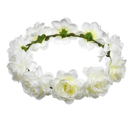 Bohemian Beach Rose Blossom Hair Hoop Bride Flower Ring Hair Strap - V.I.P Digital Presence