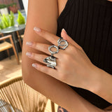 Ins style O-shaped smooth ring set with irregular metallic rings, versatile new style - V.I.P Digital Presence