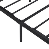 Queen Size Metal Platform Bed Frame with Wooden Headboard and Footboard with USB LINER - V.I.P Digital Presence
