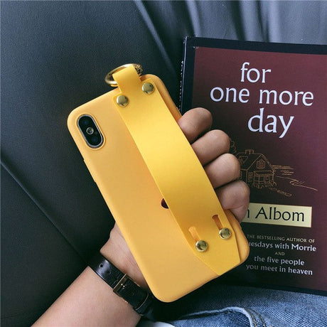 Plain Case Grip Strap For iPhone X 6s 6 8 Plus 7 Kickstand Holder Finger Ring Purple Matte Soft Silicon Capa - V.I.P Digital Presence