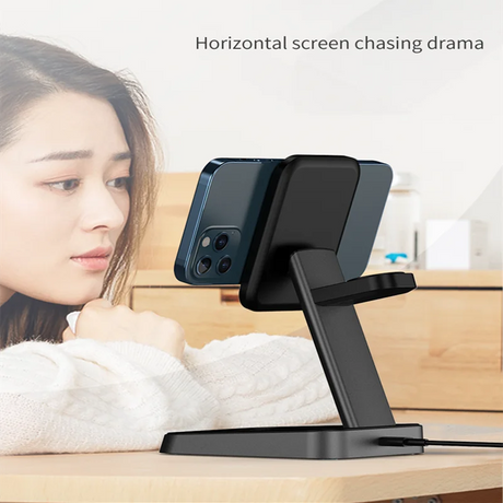15W 3 In 1 Magnetic Wireless Charger Fast Charge Desktop Dock For iPhone 13 12 Pro Max Mini Airpods Apple Watch 7 6 5 4 3 Stand - V.I.P Digital Presence