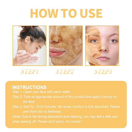 Honey Peel Mask, Tightens Pores Brightens Darkens Skin And Gently Removes Blackheads Apply Facial Mask - V.I.P Digital Presence