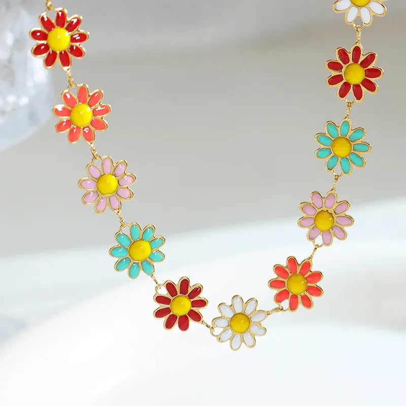 Titanium Steel Oil Drip Flower Bracelet - V.I.P Digital Presence