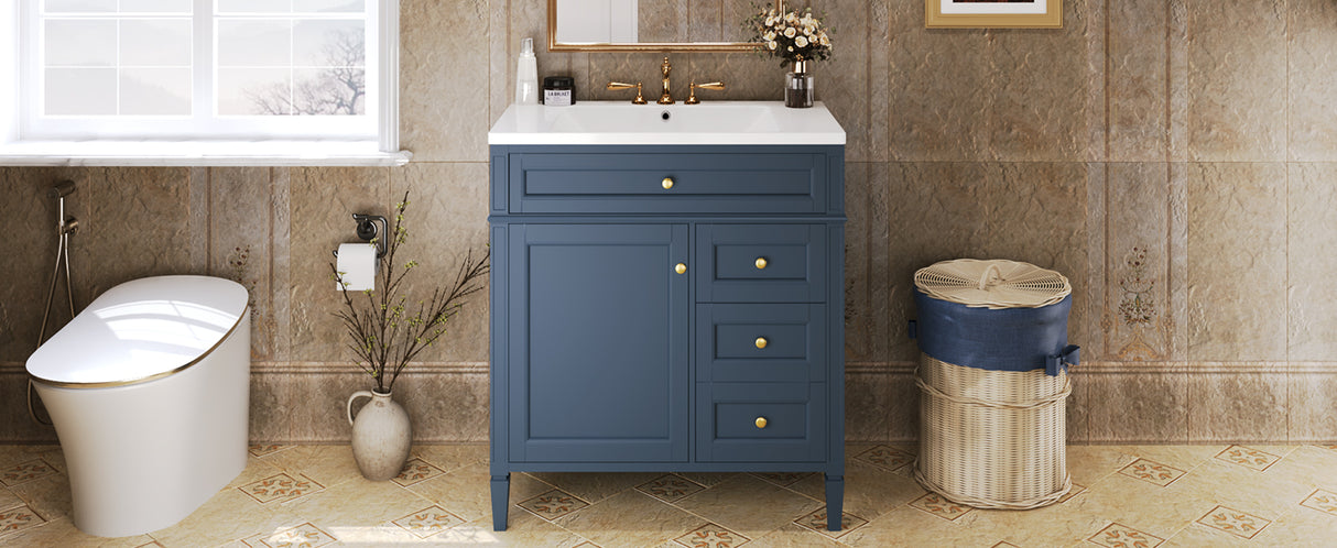 30 inch bathroom vanity with top sink, storage cabinet with 2 drawers and 1 drawer, single sink bathroom vanity - V.I.P Digital Presence
