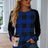 Plaid Round Neck Long Sleeve T-Shirt - V.I.P Digital Presence