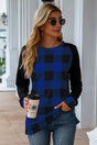 Plaid Round Neck Long Sleeve T-Shirt - V.I.P Digital Presence