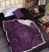 Manta de franela 2 en 1 para sofá de coche, cojín lumbar, manta de aire acondicionado, edredón de retazos plegable, ropa de cama