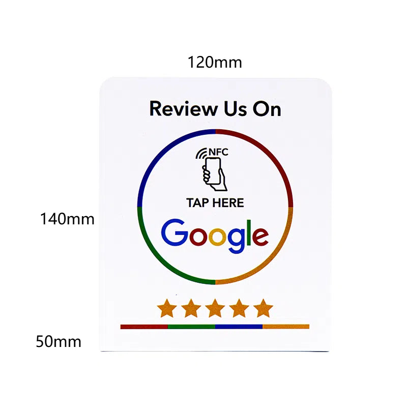 Google comment card NFC standing card NTAG213URL written into Apple Android phone touch NFC review card - V.I.P Digital Presence
