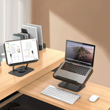 Adjustable 360° Rotating Book Stand with Elastic Clips, for Cookbooks, Laptops & More - V.I.P Digital Presence