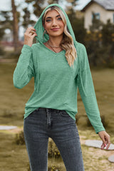 Drawstring Dropped Shoulder Hooded T-Shirt - V.I.P Digital Presence