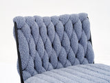 Armless Office Desk Chair No Wheels BLUE