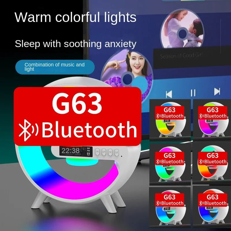 Bluetooth Speaker G63 Colorful Lights Clock Wireless Charging Multifunctional Bluetooth Speaker Colorful Atmosphere Alarm Clock - V.I.P Digital Presence