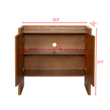 Walnut colored side panels, buffet cabinet with storage, 33.9 inches x 15 inches x 31.5 inches - V.I.P Digital Presence