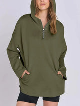 Quarter Zip Long Sleeve Hoodie - V.I.P Digital Presence