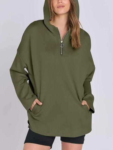 Quarter Zip Long Sleeve Hoodie - V.I.P Digital Presence