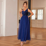 ElegantStyle Sexy Sleeveless Women's Shiny Mesh Splicing Swing Dress - V.I.P Digital Presence