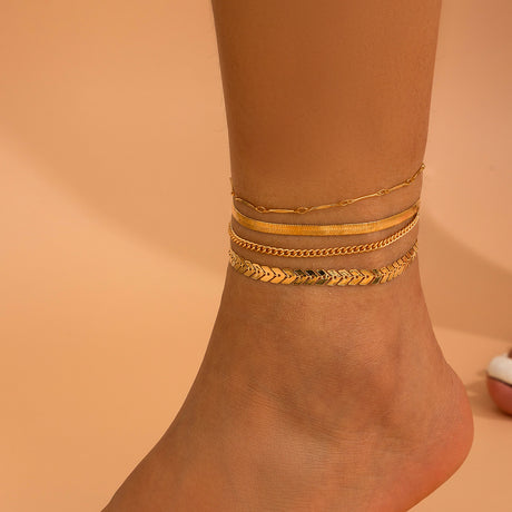 Love Beaded Punk Chain Foot Chain Set Hip Hop Personalized Snake Bone Chain Foot - V.I.P Digital Presence