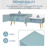 Modern Shoe Storage Bench with Hidden Storage and Upholstered Cushions for Bedside, Living Room and Entryway (Tiffany Blue) - V.I.P Digital Presence