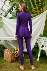 Mock Neck Long Sleeve One-Piece Swimwear - V.I.P Digital Presence