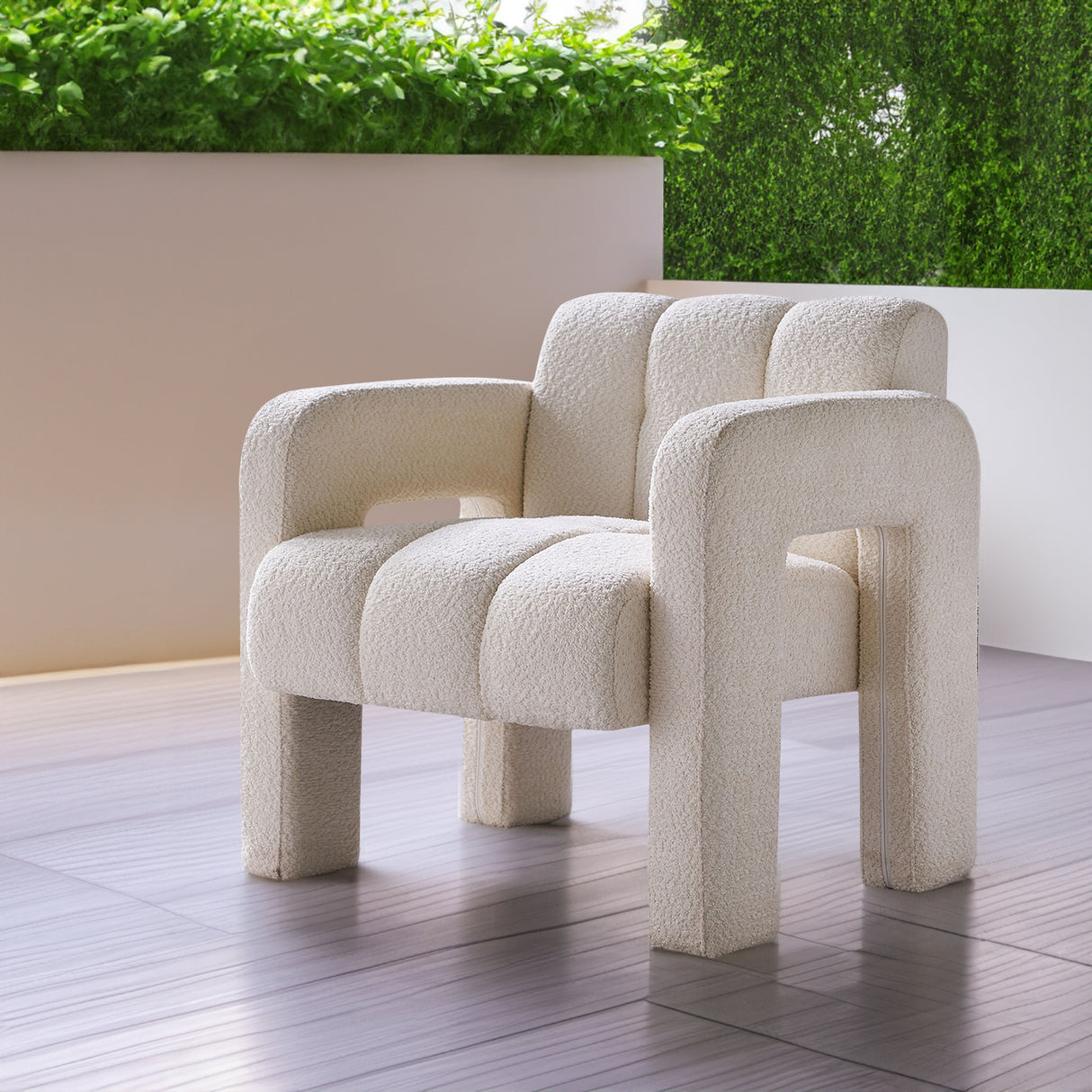 31.10" Wide Boucle Upholstered Accent Chair - V.I.P Digital Presence