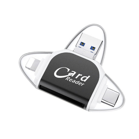 Plug and play for Apple and Android phones multifunctional card reader four in one multifunctional TF card SD card - V.I.P Digital Presence