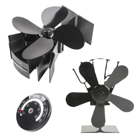 Thermal Power Fan Four Blade Wood Burning Stove Fan Ecological Fireplace Fan Wood Fireplace Thermal Fan/Fan Thermometer - V.I.P Digital Presence