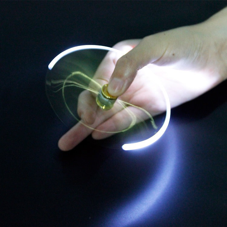 Multi functional rotating luminous flash decompression decompression fingertip rotating metal finger gyroscope ballpoint pen - V.I.P Digital Presence