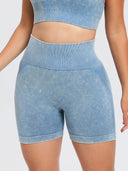 Washed High Waist Active Shorts - V.I.P Digital Presence