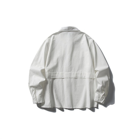 Splicing workwear long sleeved shirt men's loose casual shirt - V.I.P Digital Presence