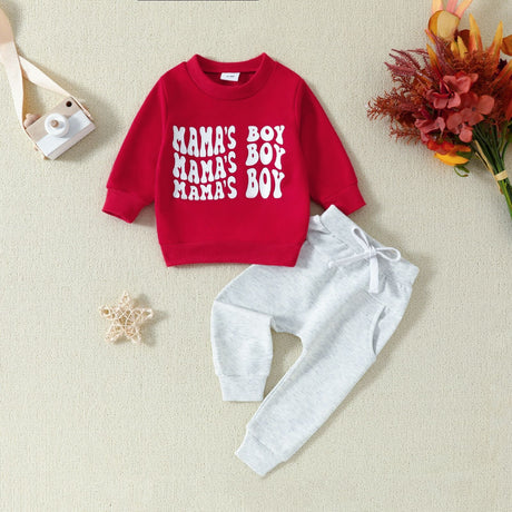 Infant and toddler clothing, children's letter printed long sleeved pullover, hoodie and pants two-piece set - V.I.P Digital Presence
